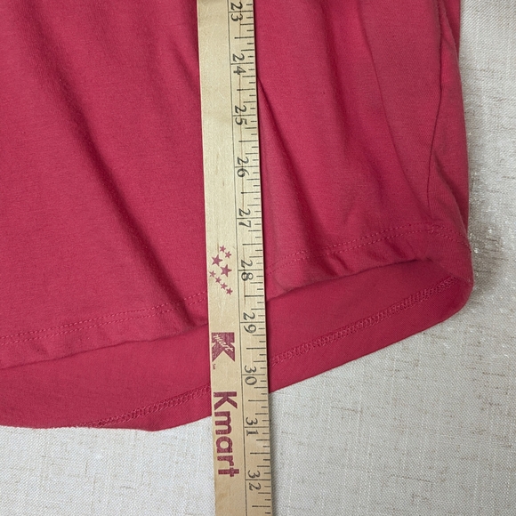 Torrid Classic Fit V-Neck Tee Pink High Low Curved Hem Plus Size 3 3X 22/24 - Picture 5 of 8